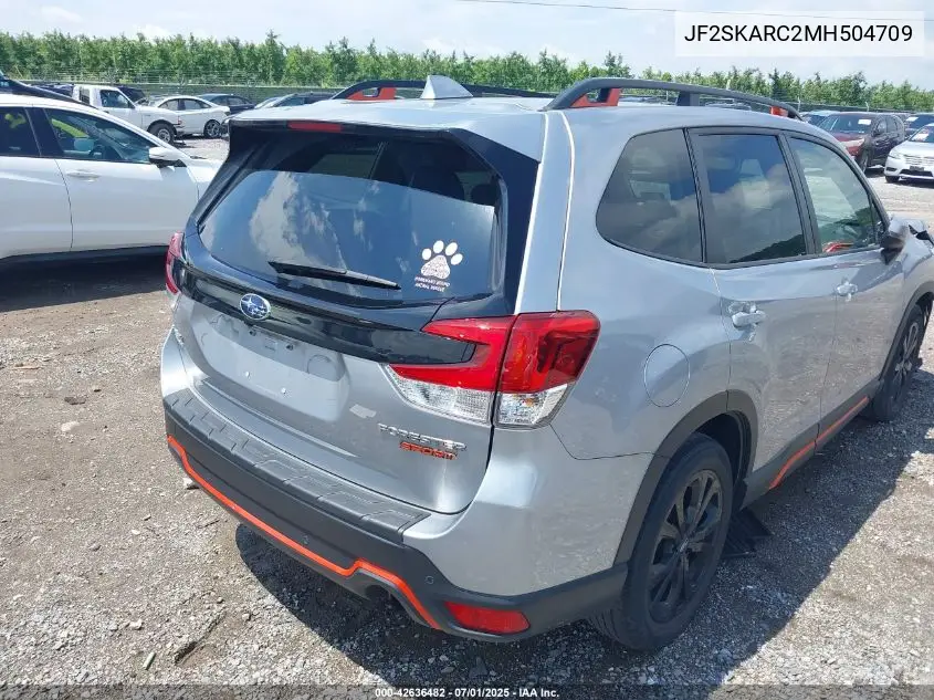 2021 Subaru Forester Sport VIN: JF2SKARC2MH504709 Lot: 42636482