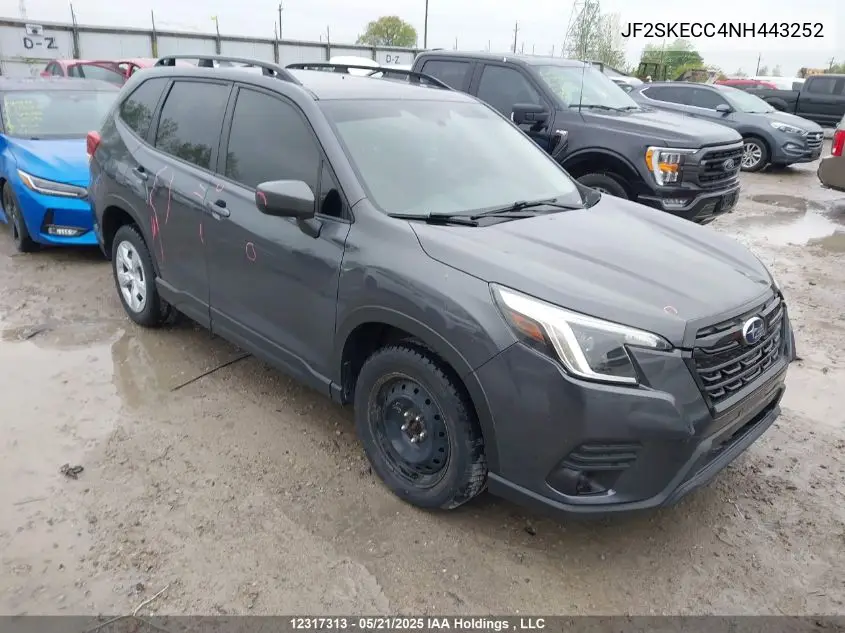 2022 Subaru Forester VIN: JF2SKECC4NH443252 Lot: 12317313