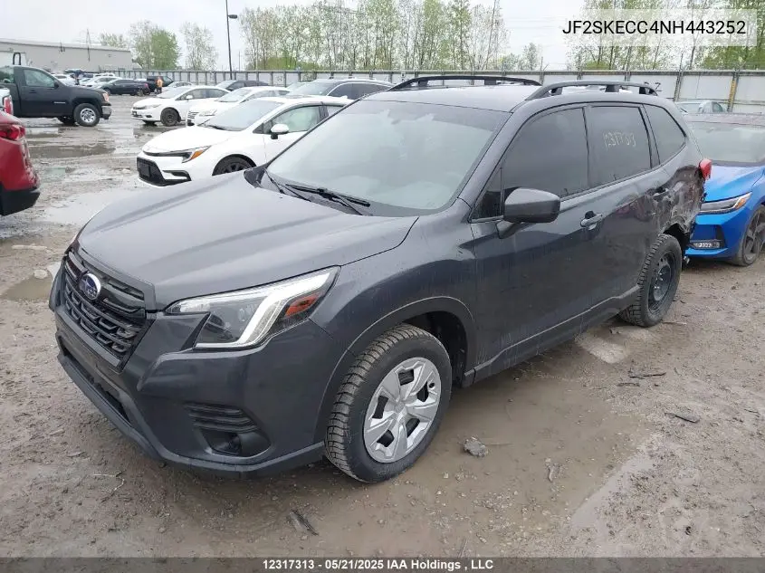 2022 Subaru Forester VIN: JF2SKECC4NH443252 Lot: 12317313