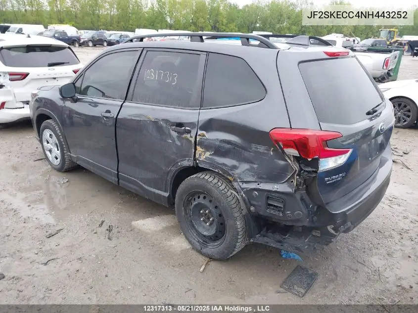 2022 Subaru Forester VIN: JF2SKECC4NH443252 Lot: 12317313