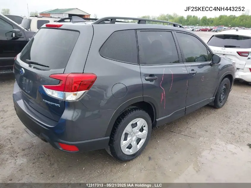 2022 Subaru Forester VIN: JF2SKECC4NH443252 Lot: 12317313