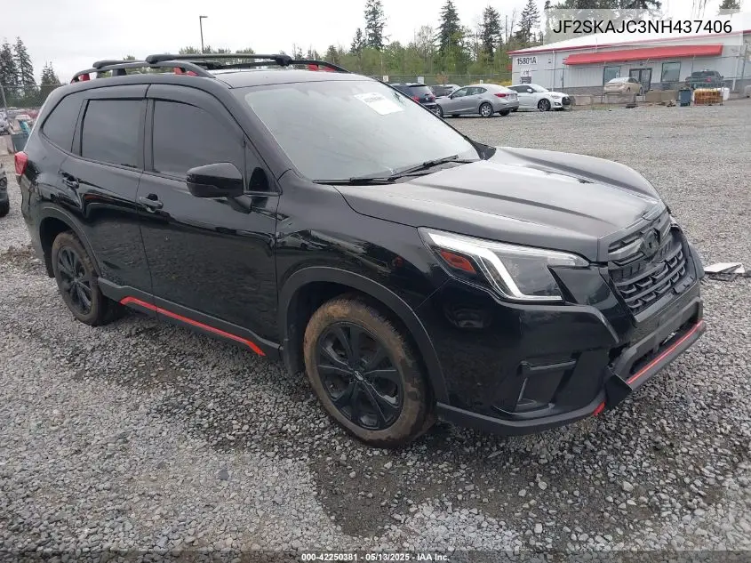 2022 Subaru Forester Sport VIN: JF2SKAJC3NH437406 Lot: 42250381