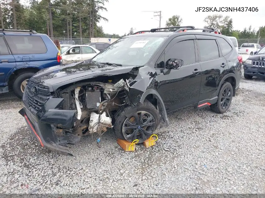 2022 Subaru Forester Sport VIN: JF2SKAJC3NH437406 Lot: 42250381
