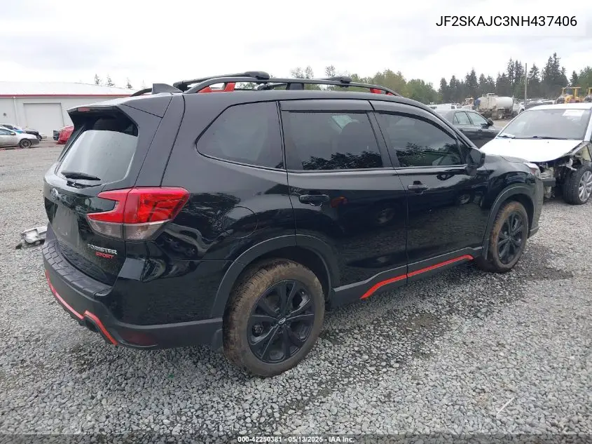 2022 Subaru Forester Sport VIN: JF2SKAJC3NH437406 Lot: 42250381