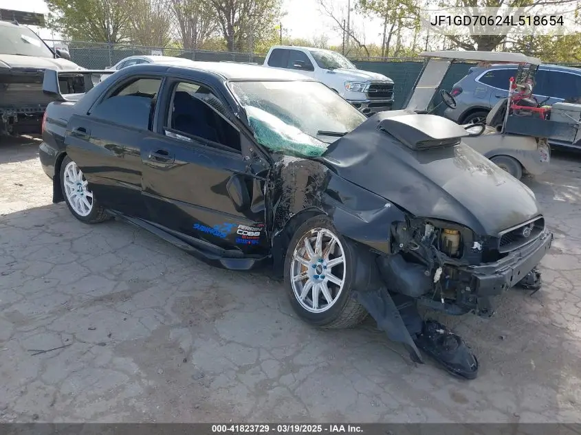 2004 Subaru Impreza Wrx VIN: JF1GD70624L518654 Lot: 41823729