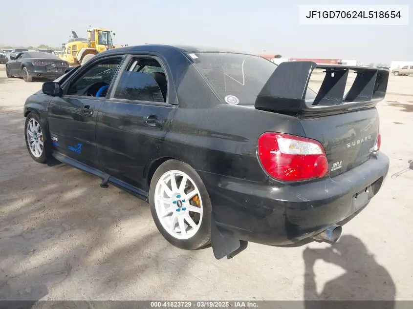 2004 Subaru Impreza Wrx VIN: JF1GD70624L518654 Lot: 41823729
