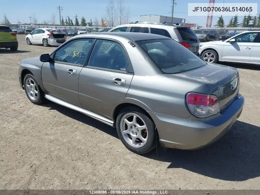2006 Subaru Impreza VIN: JF1GD70636L514065 Lot: 12308095