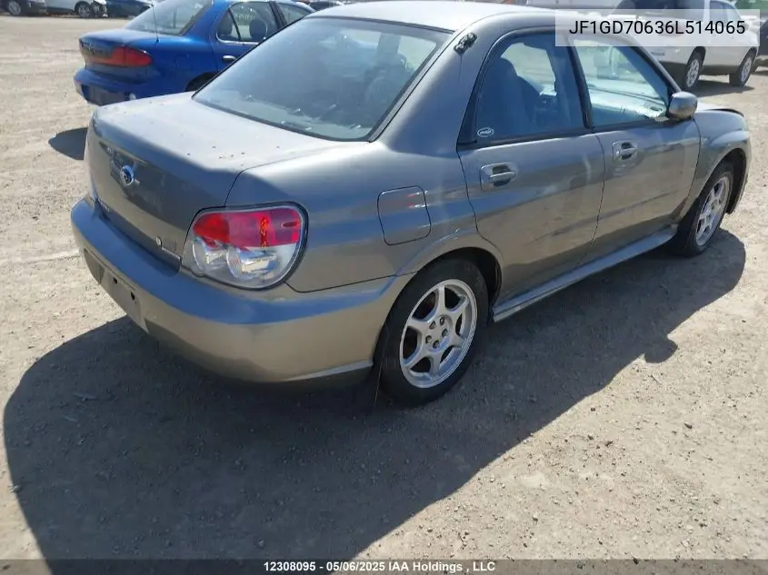 2006 Subaru Impreza VIN: JF1GD70636L514065 Lot: 12308095