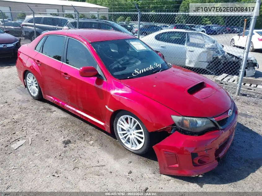 2014 Subaru Impreza Wrx VIN: JF1GV7E62EG008417 Lot: 42376762