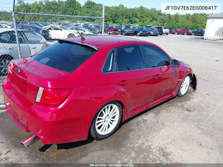 2014 Subaru Impreza Wrx VIN: JF1GV7E62EG008417 Lot: 42376762