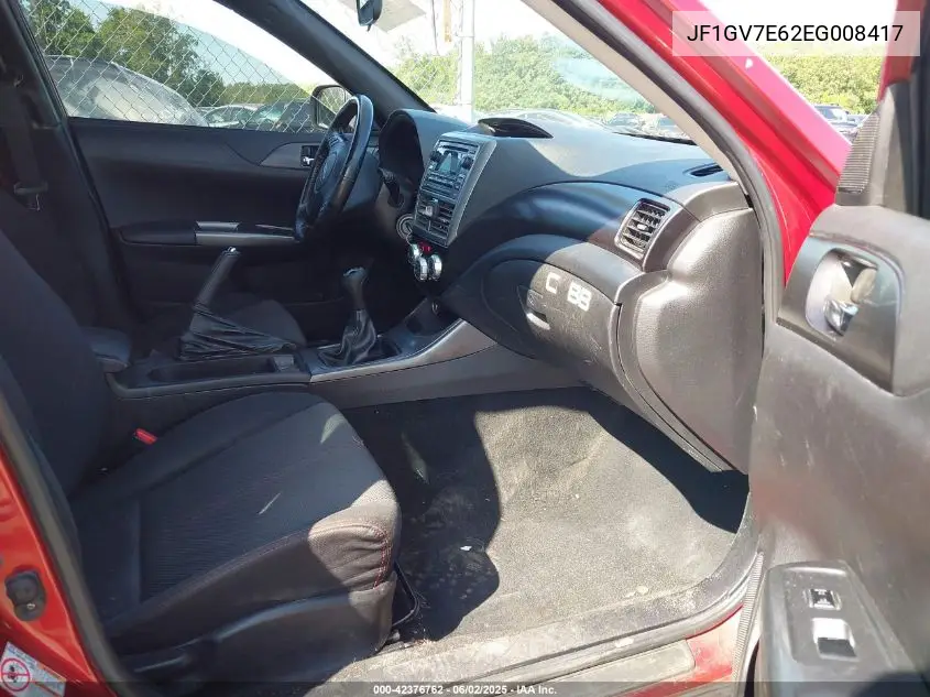 2014 Subaru Impreza Wrx VIN: JF1GV7E62EG008417 Lot: 42376762