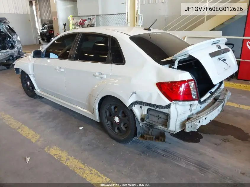 2014 Subaru Impreza Wrx Limited VIN: JF1GV7F60EG012626 Lot: 42531113