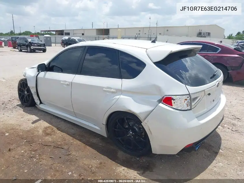 2014 Subaru Impreza Wrx VIN: JF1GR7E63EG214706 Lot: 42539673