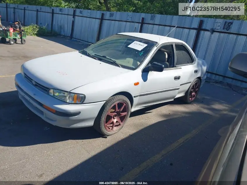 1994 Subaru Impreza L Plus VIN: JF1GC2357RH540295 Lot: 42478065