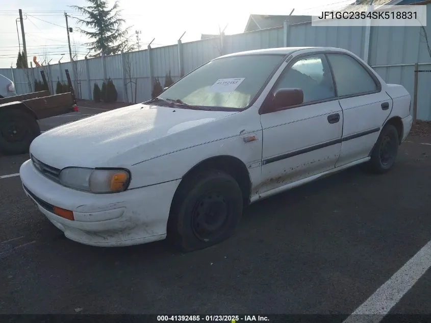 1995 Subaru Impreza L Plus VIN: JF1GC2354SK518831 Lot: 41392485