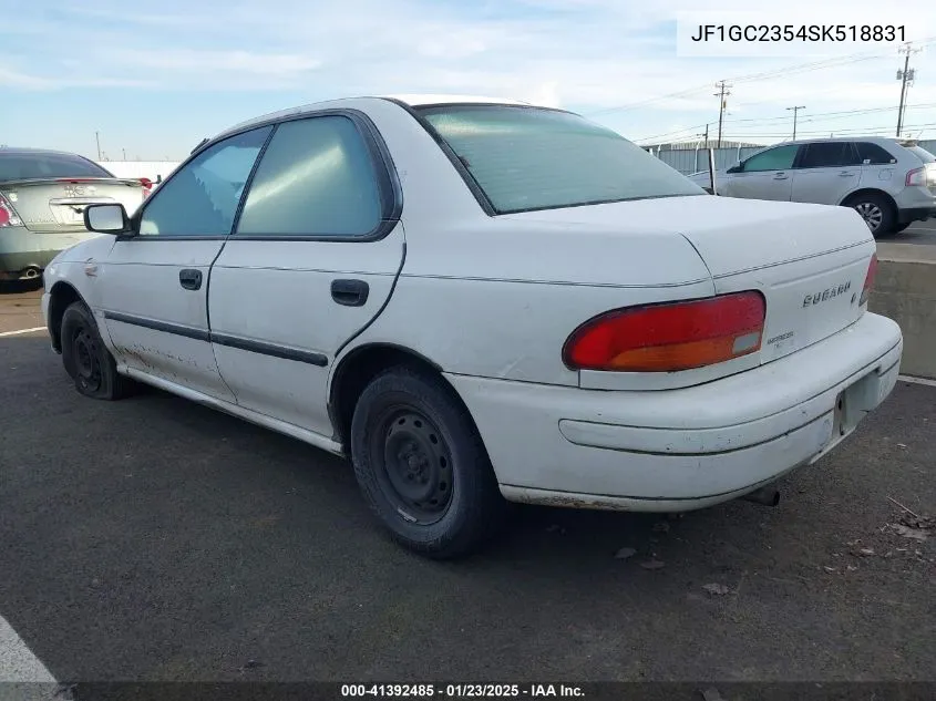1995 Subaru Impreza L Plus VIN: JF1GC2354SK518831 Lot: 41392485