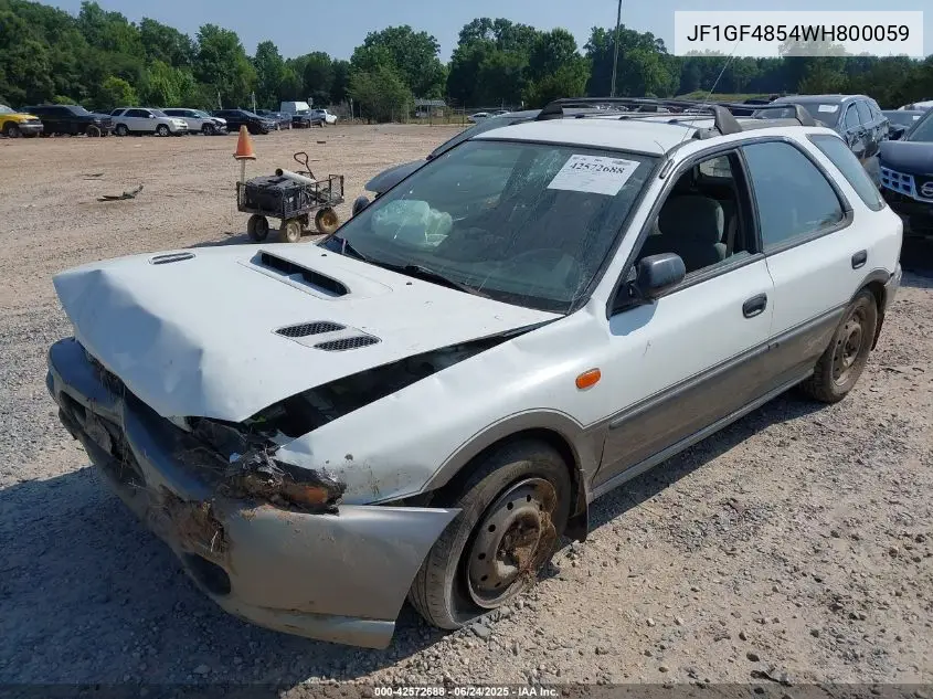 1998 Subaru Impreza Outback Sport VIN: JF1GF4854WH800059 Lot: 42572688