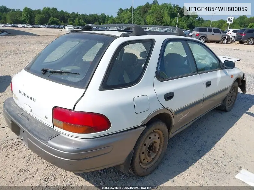 1998 Subaru Impreza Outback Sport VIN: JF1GF4854WH800059 Lot: 42572688