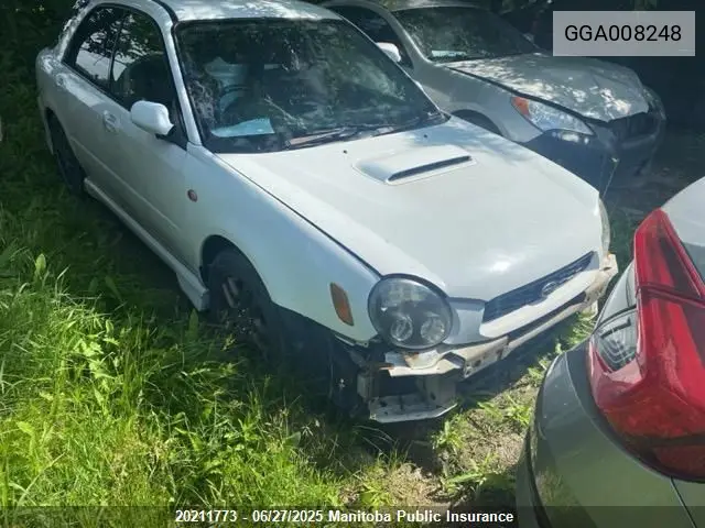 2002 Subaru Impreza Wrx VIN: GGA008248 Lot: 20211773