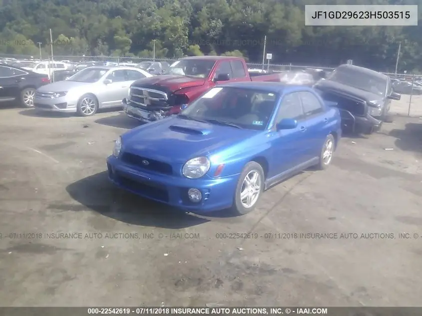 2003 Subaru Impreza Wrx VIN: JF1GD29623H503515 Lot: 22542619