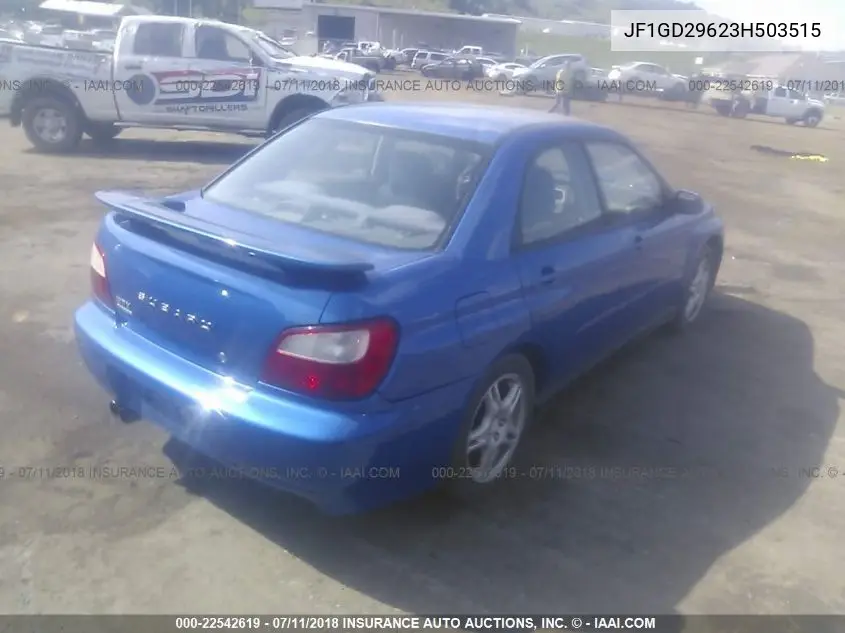 2003 Subaru Impreza Wrx VIN: JF1GD29623H503515 Lot: 22542619