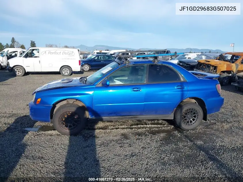 2003 Subaru Impreza Wrx VIN: JF1GD29683G507025 Lot: 41667270