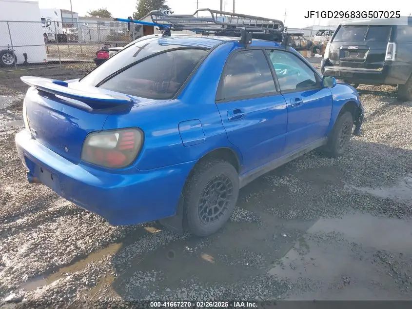 2003 Subaru Impreza Wrx VIN: JF1GD29683G507025 Lot: 41667270