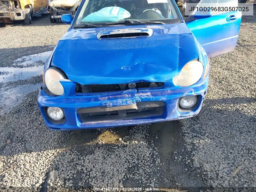 2003 Subaru Impreza Wrx VIN: JF1GD29683G507025 Lot: 41667270