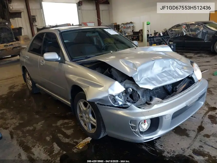 2003 Subaru Impreza 2.5Rs VIN: JF1GD67553H512436 Lot: 42019960