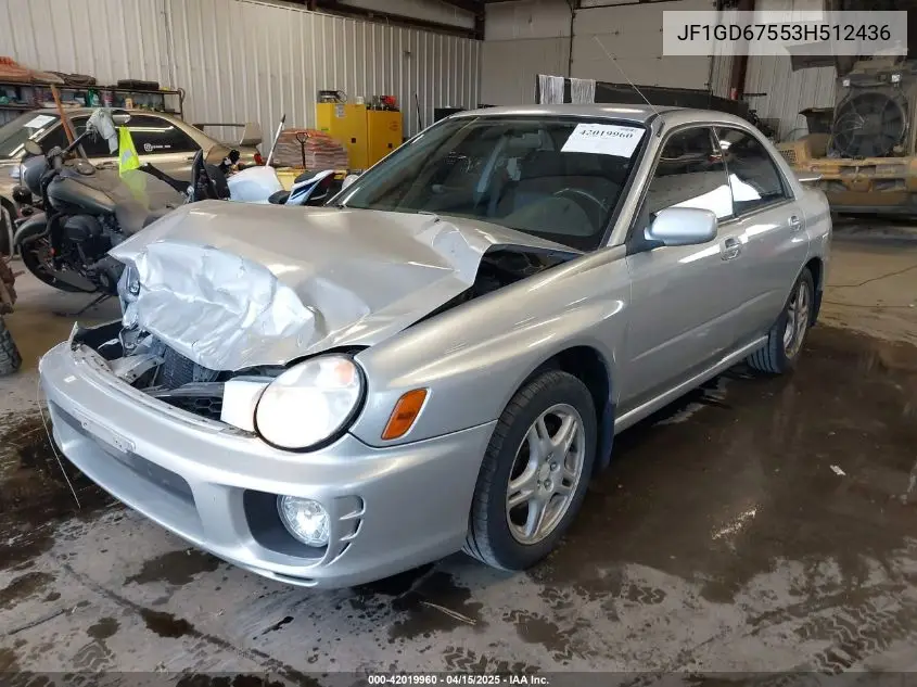 2003 Subaru Impreza 2.5Rs VIN: JF1GD67553H512436 Lot: 42019960