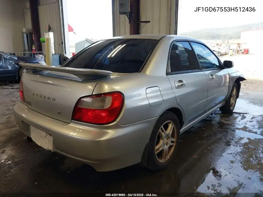 2003 Subaru Impreza 2.5Rs VIN: JF1GD67553H512436 Lot: 42019960