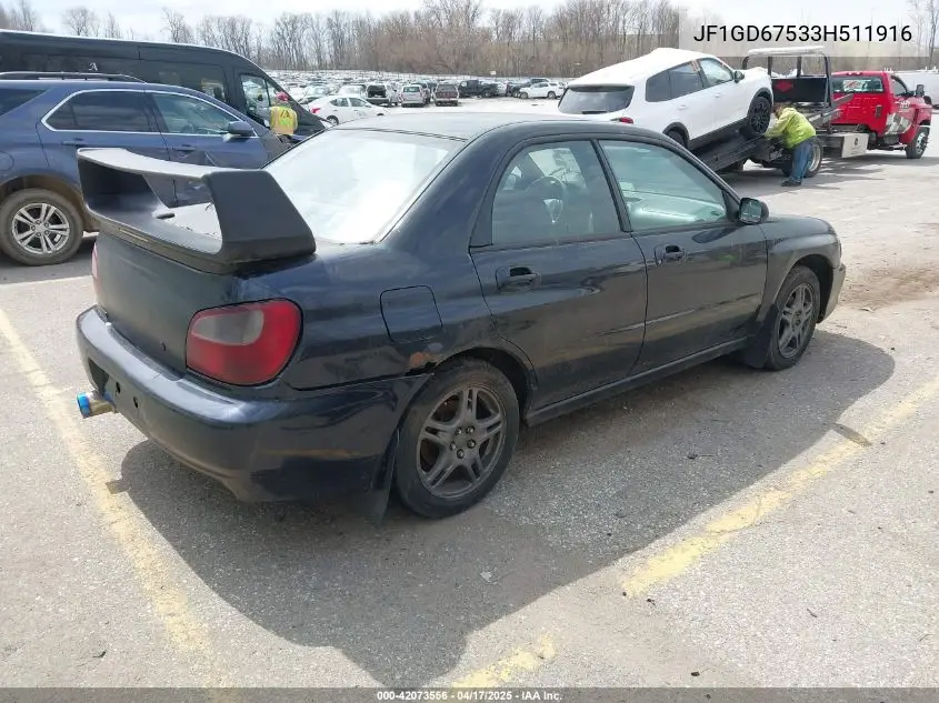 2003 Subaru Impreza 2.5Rs VIN: JF1GD67533H511916 Lot: 42073556