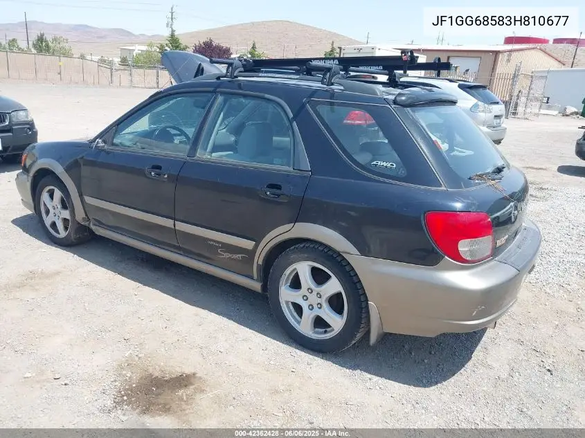 2003 Subaru Impreza Outback Sport VIN: JF1GG68583H810677 Lot: 42362428