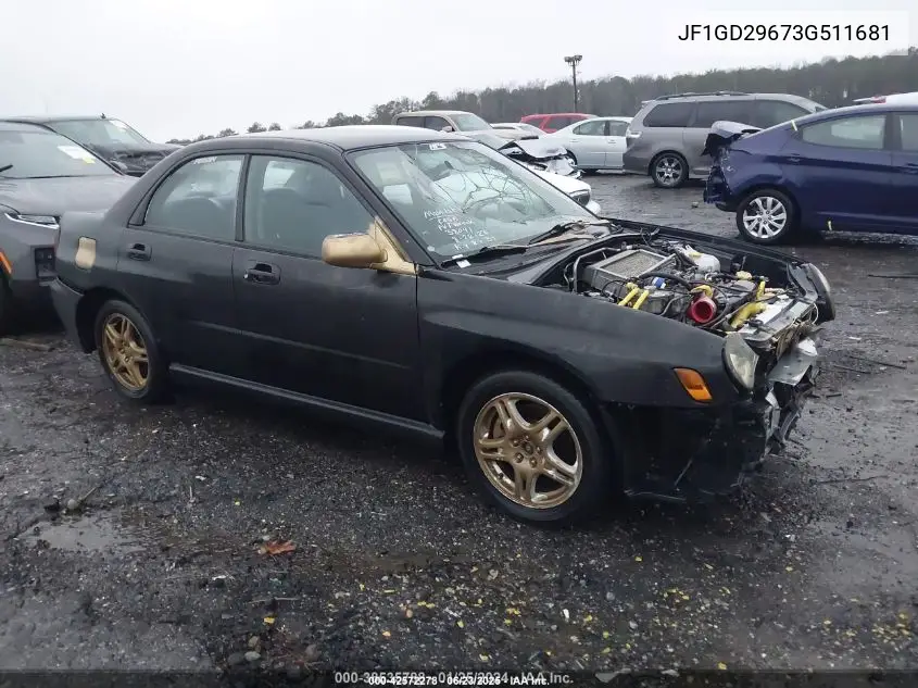 2003 Subaru Impreza Wrx VIN: JF1GD29673G511681 Lot: 42572278