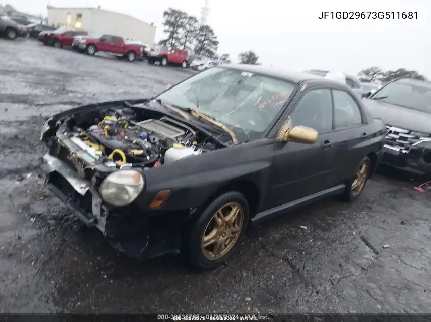 2003 Subaru Impreza Wrx VIN: JF1GD29673G511681 Lot: 42572278
