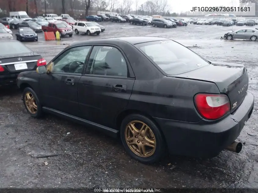 2003 Subaru Impreza Wrx VIN: JF1GD29673G511681 Lot: 42572278