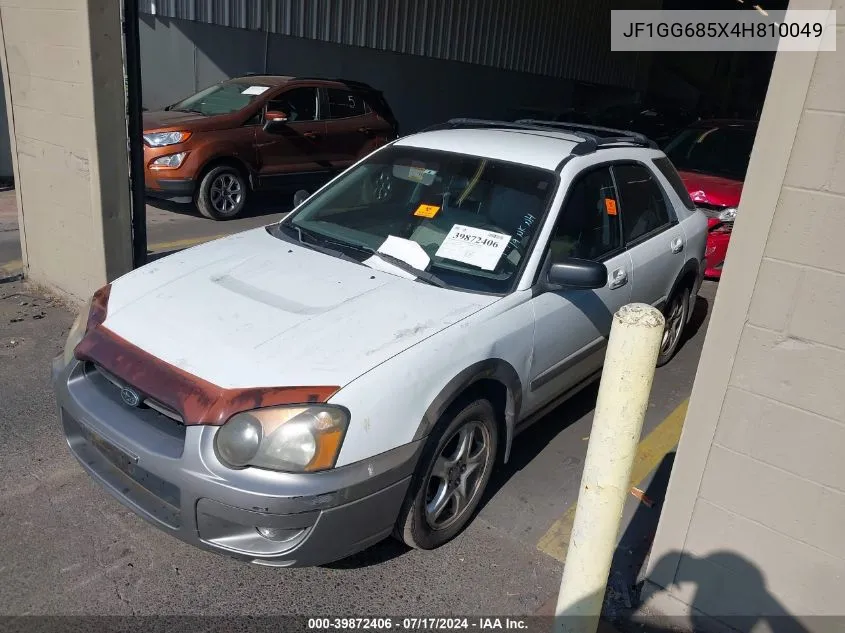 2004 Subaru Impreza Outback Sport VIN: JF1GG685X4H810049 Lot: 39872406
