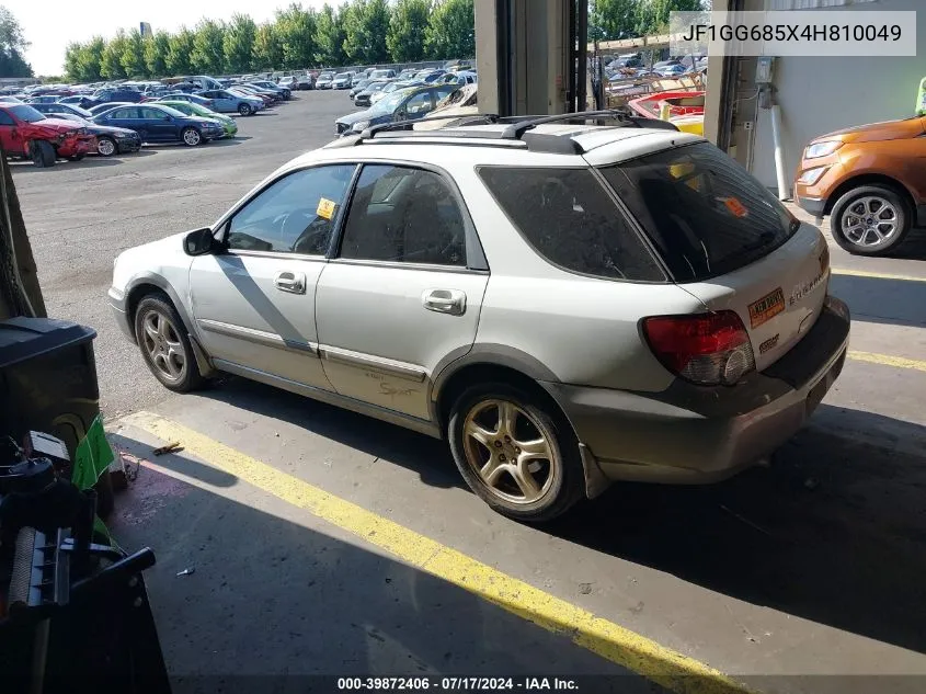 2004 Subaru Impreza Outback Sport VIN: JF1GG685X4H810049 Lot: 39872406