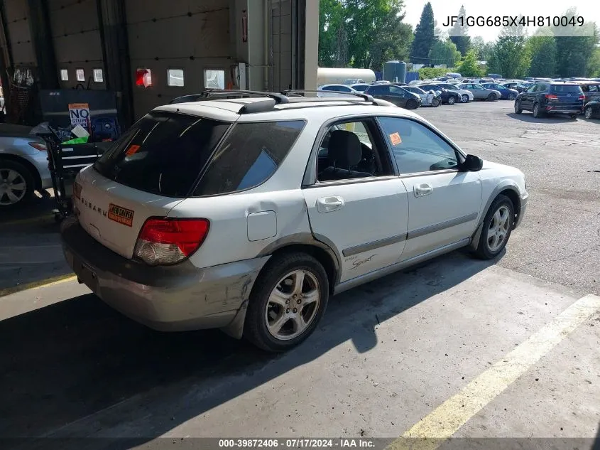 2004 Subaru Impreza Outback Sport VIN: JF1GG685X4H810049 Lot: 39872406