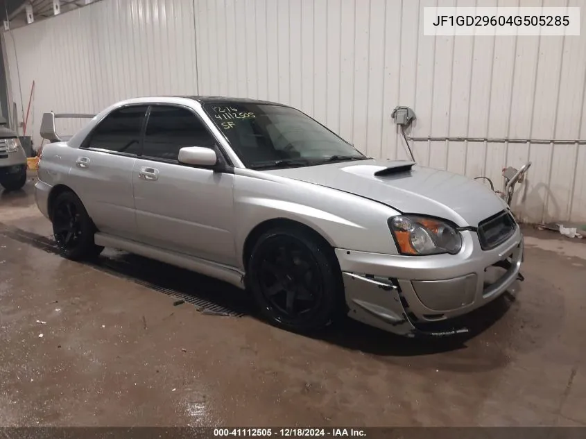 2004 Subaru Impreza Wrx VIN: JF1GD29604G505285 Lot: 41112505