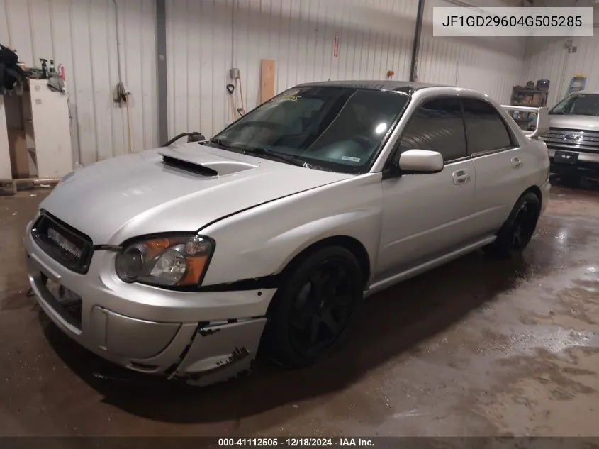 2004 Subaru Impreza Wrx VIN: JF1GD29604G505285 Lot: 41112505