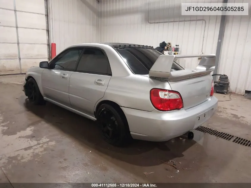 2004 Subaru Impreza Wrx VIN: JF1GD29604G505285 Lot: 41112505