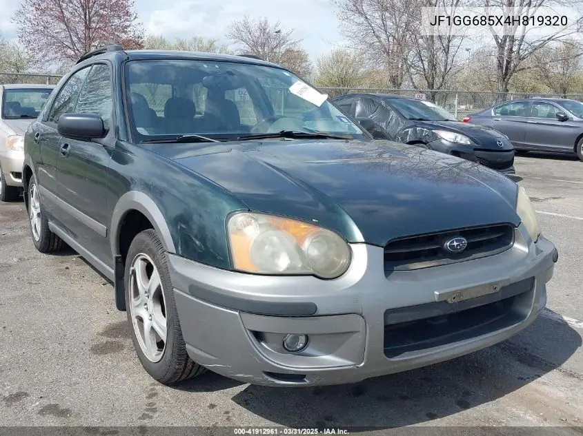 2004 Subaru Impreza Outback Sport VIN: JF1GG685X4H819320 Lot: 41912961