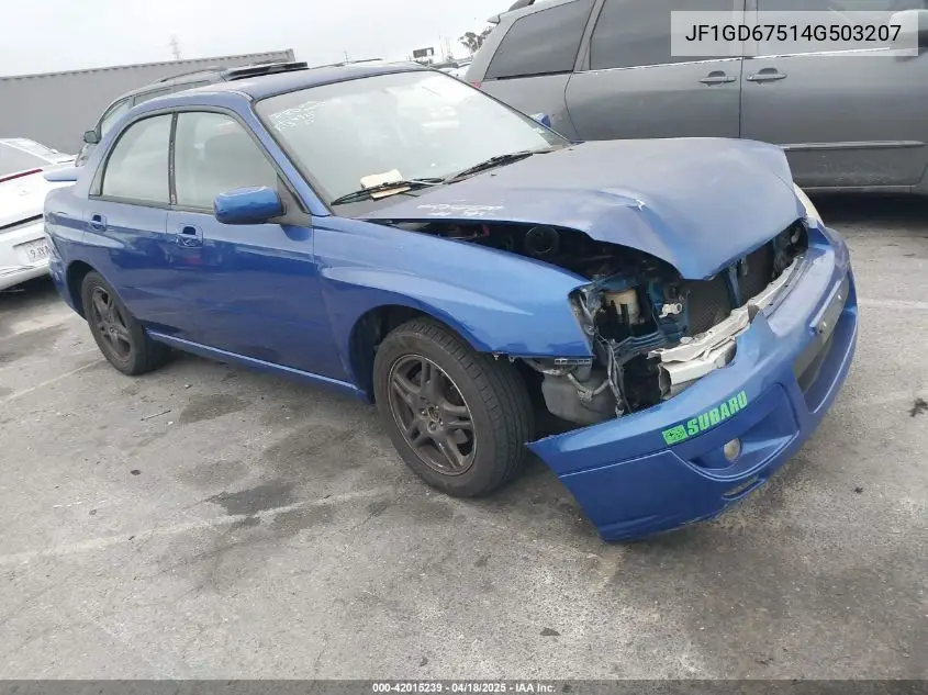 2004 Subaru Impreza 2.5Rs VIN: JF1GD67514G503207 Lot: 42015239