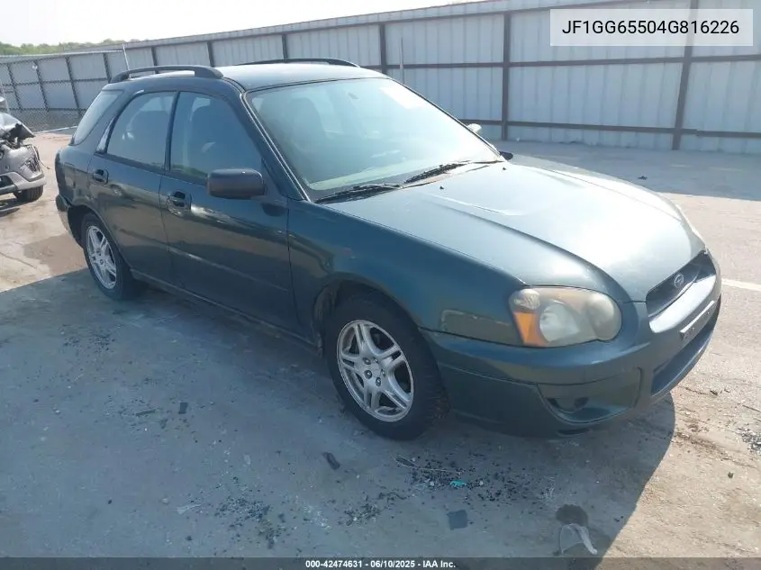 2004 Subaru Impreza 2.5Ts VIN: JF1GG65504G816226 Lot: 42474631