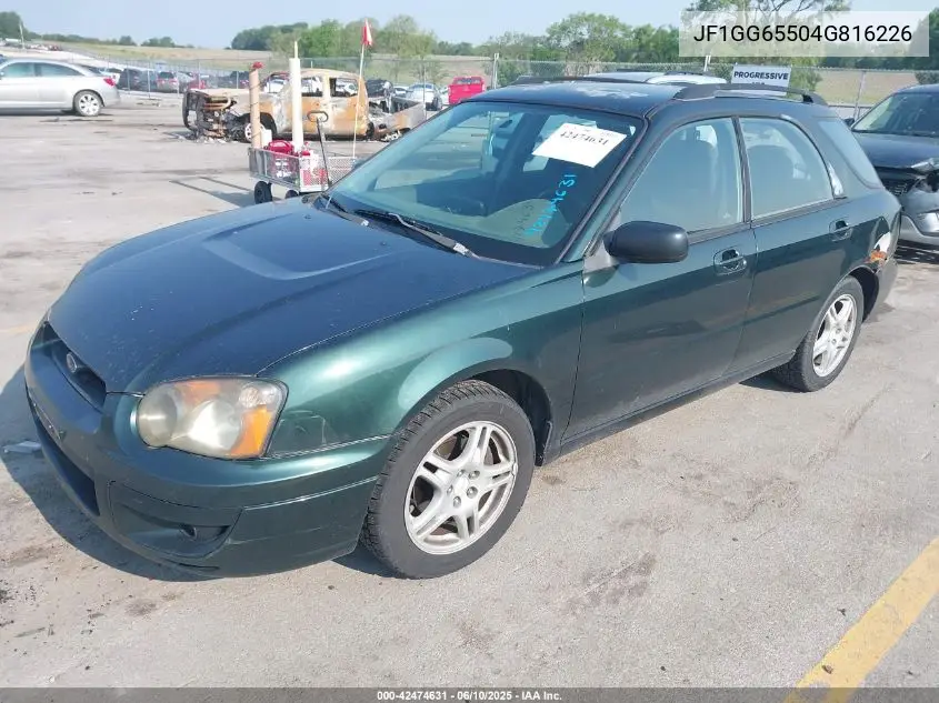 2004 Subaru Impreza 2.5Ts VIN: JF1GG65504G816226 Lot: 42474631