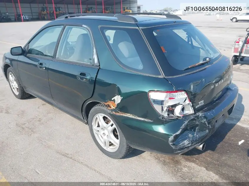 2004 Subaru Impreza 2.5Ts VIN: JF1GG65504G816226 Lot: 42474631