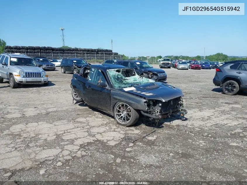 2004 Subaru Impreza Wrx VIN: JF1GD29654G515942 Lot: 42550032