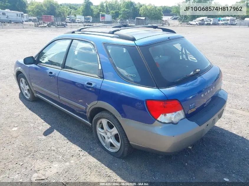 2004 Subaru Impreza Outback Sport VIN: JF1GG68574H817962 Lot: 42573094