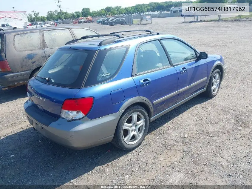 2004 Subaru Impreza Outback Sport VIN: JF1GG68574H817962 Lot: 42573094